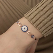 Gümüş Rose Nazar Boncuklu Bileklik SL3832 thumbnail 3
