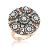 Gümüş Rose Elmas Montür Bayan Yüzük  SL2652 thumbnail 1