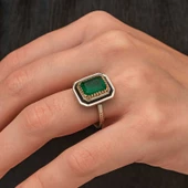 Gümüş Yeşil Taşlı Otantik Kadın Set SL9641 thumbnail 6