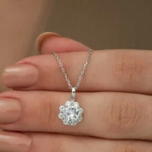 Gümüş Çiçek Kolye SL1673 thumbnail 3