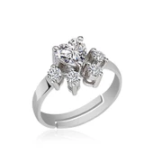 Gümüş Beyaz Kedi Patisi Yüzük SL3776 thumbnail 1