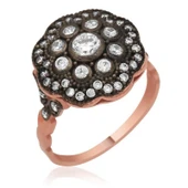 Gümüş Rose Elmas Montür Çiçek Bayan Yüzük  SL2702 thumbnail 2