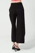 Asimetrik Kesim Bol Paça Pantolon Siyah - 7