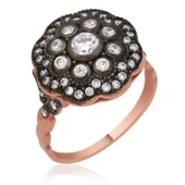 Gümüş Rose Elmas Montür Çiçek Bayan Yüzük  SL2702 thumbnail 1