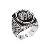 Gümüş Süleyman Mührü Oval Erkek Yüzük  SL4735 thumbnail 1