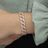 Gümüş Rose Taşlı Gurmet Bayan Bileklik SL4183 thumbnail 9