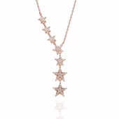 Gümüş Rose Kayan Yıldızlar Bayan Kolye SL1506 thumbnail 3
