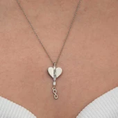 Gümüş Kalpli Sonsuzluk Kadın Kolye SL9096 thumbnail 5