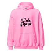 Cats Mom - Kedi Annesi Hoodie Kapşonlu Sweatshirt - 1