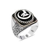 Gümüş Hilal Bozkurt Oval Erkek Yüzük  SL4623 thumbnail 2