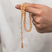 Yuvarlak Sıkma Kehribar Tesbih  SL9266 - 2