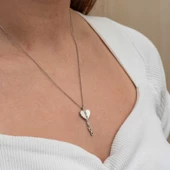 Gümüş Kalpli Sonsuzluk Kadın Kolye SL9096 thumbnail 6