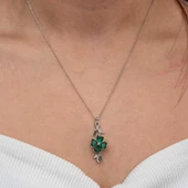 Gümüş Dönen Yeşil Yonca Kadın Kolye SL9051 thumbnail 8