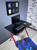 hey modüler mobilya Heygaming2 Profesyonel Oyuncu Masası Siyah Kırmızı 110 Cm - 3