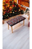 BEYLERBEYİ Ahşap Ayaklı Handmade Geniş Oturum Alanlı düz Kumaş Pofidik Puf bench, ayak ucu uzatmalık thumbnail 2
