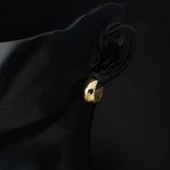 1,5 cm. Çaplı Kalın Altın Halka Küpe 14 Ayar thumbnail 3