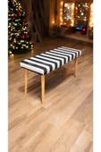 BEYLERBEYİ Ahşap Ayaklı Handmade Geniş Oturum Alanlı düz  Kumaş Pofidik Puf bench, ayak ucu uzatmalık thumbnail 2