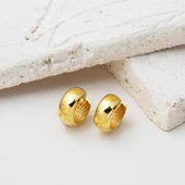 1,5 cm. Çaplı Kalın Altın Halka Küpe 14 Ayar thumbnail 2