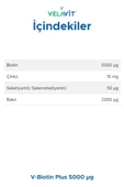 Velavit V-Biotin Plus 5000 mcg 60 Tablet - 2