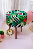 BEYLERBEYİ Coco Puf, düz kumaş,3 Ayak,oturma Odası, Makyaj Masası Pufu - 2