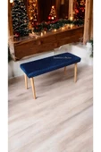 BEYLERBEYİ Ahşap Ayaklı Handmade Geniş Oturum Alanlı düz  Kumaş Pofidik Puf bench, ayak ucu uzatmalık thumbnail 2