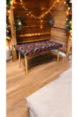 BEYLERBEYİ Ahşap Ayaklı Handmade Geniş Oturum Alanlı düz Kumaş Pofidik Puf bench, ayak ucu uzatmalık thumbnail 1