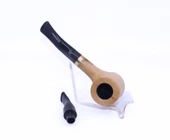Pipsan Poker Altın Renk Bilezik 9mm Filtreli Çift Ağızlıklı Pipo - Naturel - 6