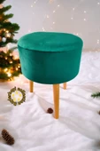 BEYLERBEYİ Coco Puf, düz kumaş,3 Ayak,oturma Odası, Makyaj Masası Pufu - 2