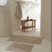 Karaca Home Foley Bej 2Li Banyo Paspas Seti - 1