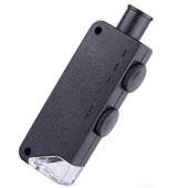 Mini 60x 100x Zoom Lens Odak Takı Led Cep Mikroskop Büyüteç thumbnail 3