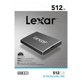 Lexar SL100 512GB 550-400MB/s USB 3.1 Type-C LSL100-512RB Taşınabilir SSD thumbnail 4