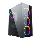 Gametech Ares Rainbow 4X120MM Fan Oyuncu (Gaming) Kasası thumbnail 1