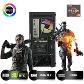 HYPER ROCKET Peak HRA163060PK Ryzen 5 5600 16GB Ram 500GB Nvme M.2 SSD RTX3060 12GB Masaüstü Oyuncu Bilgisayarı - 4
