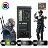 HYPER ROCKET Peak HRA323050 Ryzen 5 7500F 32GB Ram 1TB Nvme M.2 SSD RTX3050 8GB Masaüstü Oyuncu Bilgisayarı - 5