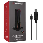 Rampage RM-H77 X-BASE Siyah RGB Işıklı 4*Usb Port Kulaklık İçin Stand - 7
