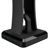 Rampage RM-H77 X-BASE Siyah RGB Işıklı 4*Usb Port Kulaklık İçin Stand - 5