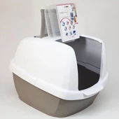 İmac Maddy Junior Üstü Açılır Kapalı Kedi Tuvaleti Gri 57x43x41 Cm - 1