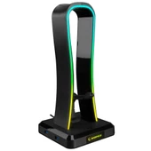 Rampage RM-H77 X-BASE Siyah RGB Işıklı 4*Usb Port Kulaklık İçin Stand - 1