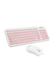 Everest Km-01k Pembe Usb Yuvarlak Tuşlu 3d Mouse Combo Türkçe Klavye + Mouse Set - 1