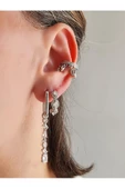 3'lü Sallantılı Başak Model Mitolojik Silver Renk Küpe - 3