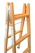 BUSE 3 BASAMAKLI A TİPİ KATLANIR GÜRGEN AHŞAP MERDİVEN 110CM - 6