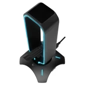 Rampage RM-H66 GUARD Siyah RGB Işıklı 2*Usb Port Kulaklık İçin Stand - 4