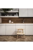 Woodesk  Pikola, Ahşap Merdiven, Tabure Ve Raflı Sehpa, Natural Renk, Cpt3001-47 - 2