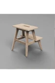 Woodesk  Pikola, Ahşap Merdiven, Tabure Ve Raflı Sehpa, Natural Renk, Cpt3001-47 - 4