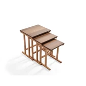 Peony Üçlü Zigon Sehpa | Ceviz | Kayın Sehpa thumbnail 2