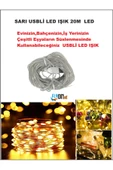 USB GİRİŞLİ SARI IŞIKLI  LED IŞIK 20 METRE EV, BAHÇE, OFİS , ÇEŞİTLİ EŞYA SÜSLEME ŞERİT LED - 2