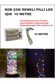 RGB ÇOK IŞIKLI  PİLLİ LED IŞIK 10M  EV, BAHÇE, OFİS , ÇEŞİTLİ EŞYA SÜSLEME LED ŞERİT IŞIK LED - 2