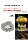 USB GİRİŞLİ SARI IŞIKLI  LED IŞIK 20 METRE EV, BAHÇE, OFİS , ÇEŞİTLİ EŞYA SÜSLEME ŞERİT LED - 3