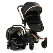 Yoyko Spin 360 Derece Dönebilen Bebek Arabası Siyah Rose Kasa - 1