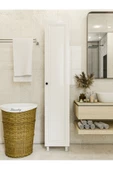 MONTENERO Çok Amaçlı Dolap Parlak Beyaz Country Banyo Dolabı - 1